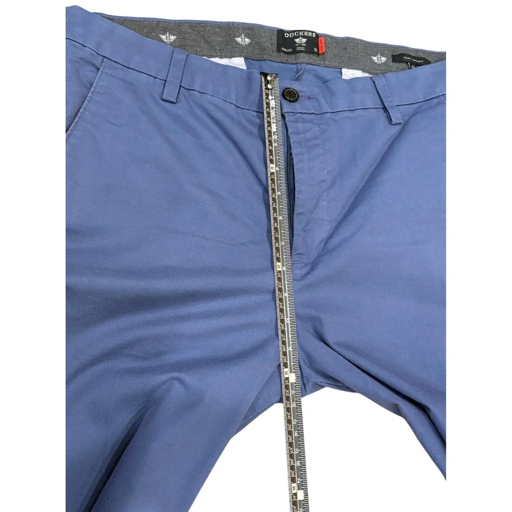 Dockers Workday Khaki Pants Mens 36 Blue Straight Fit Smart 360 Flex Chinos